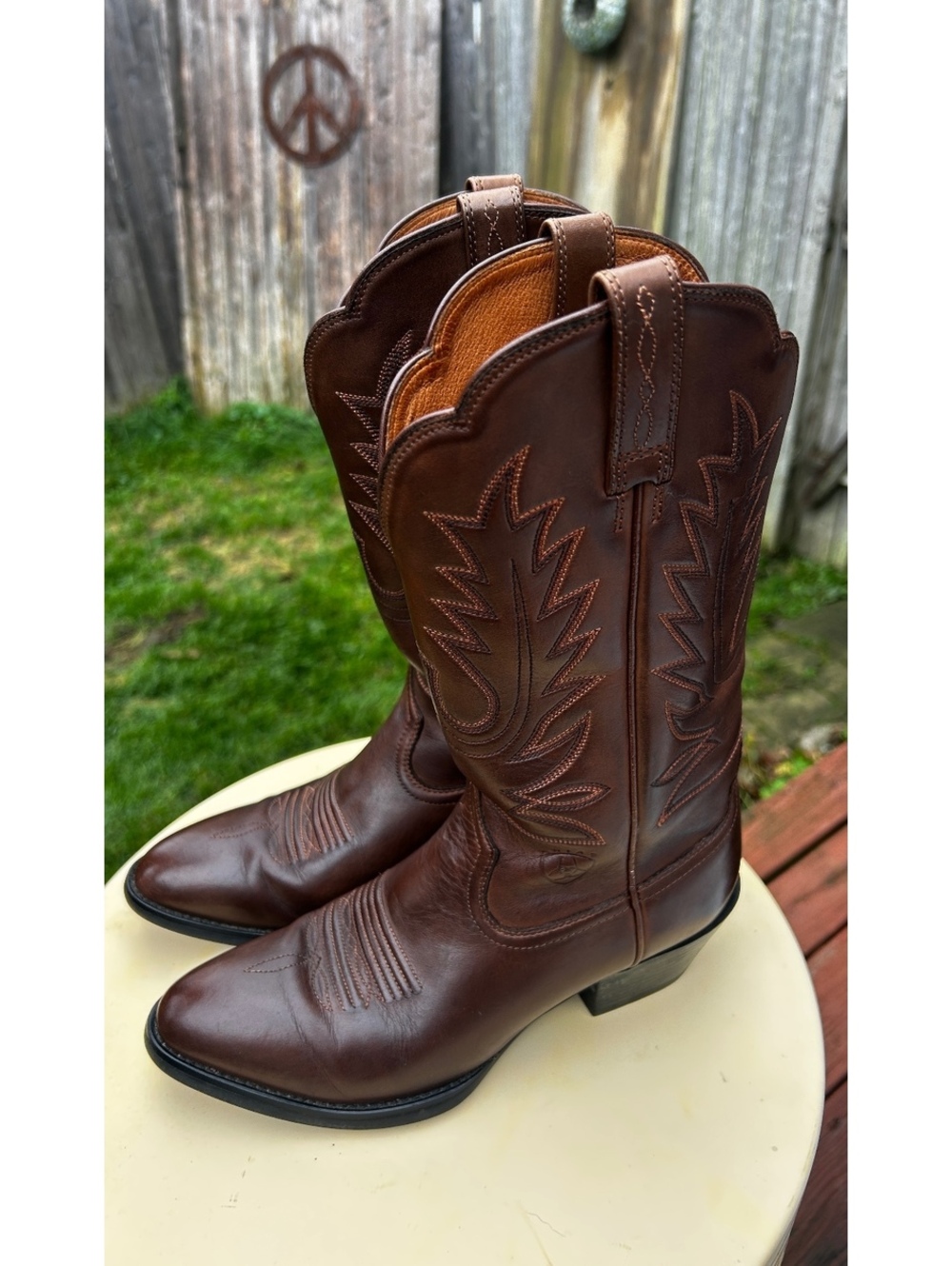 Ariat Heritage Western 15724 Brown Leather Cowboy Boots Women’s 6B